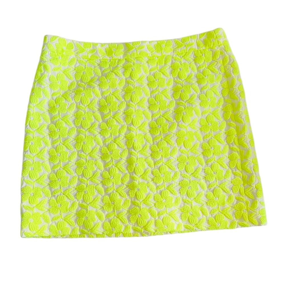 J. Crew Neon Embroidered Mini Skirt Size 2 - Picture 2 of 11
